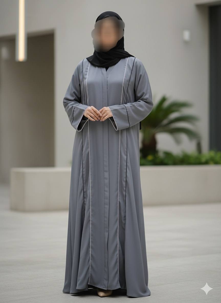Gray Casual Abayah